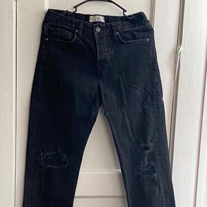 Free People Black Boyfriend Jeans